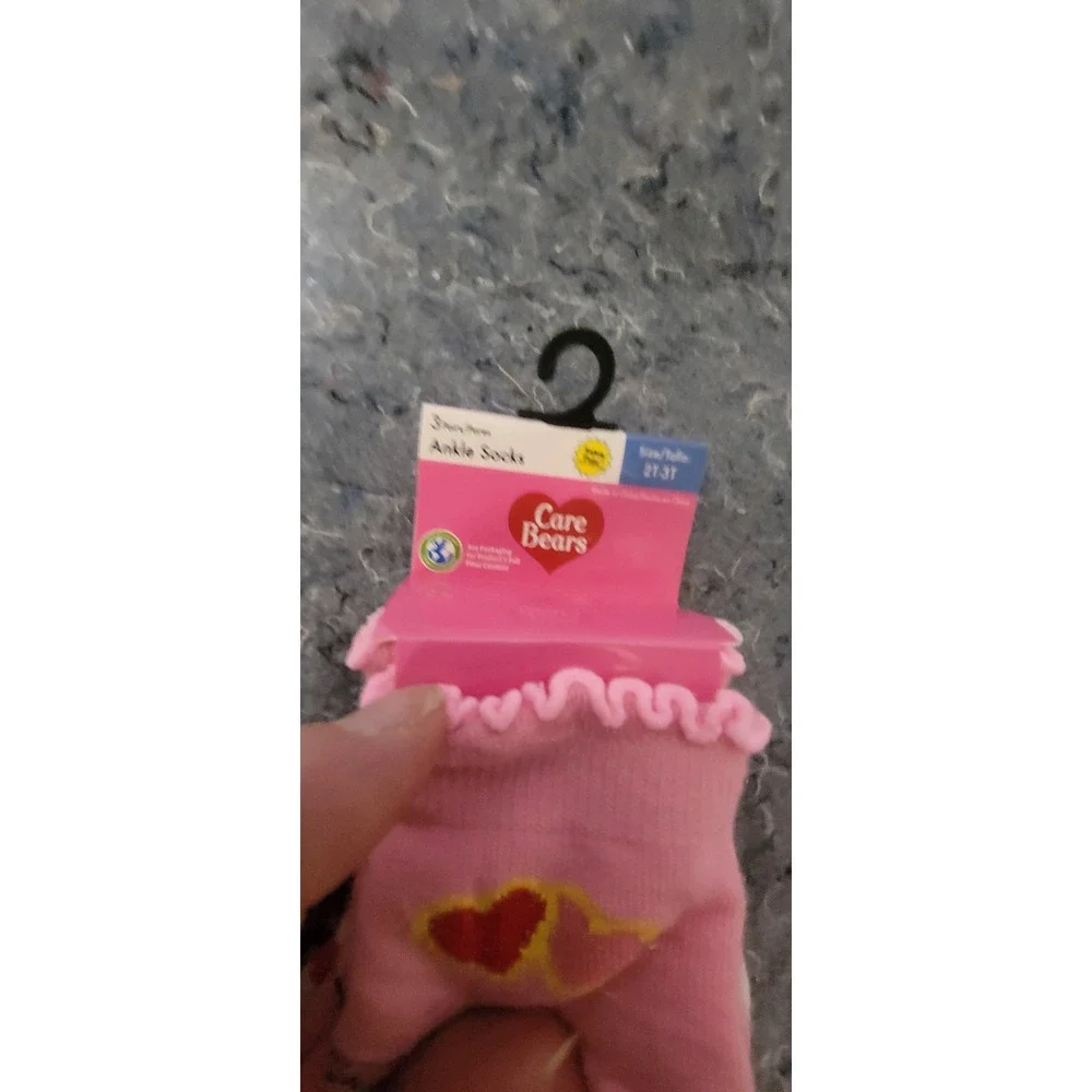 Care Bears Kids Ankle Socks Ruffles Size 2T-3T‎ Set of 3